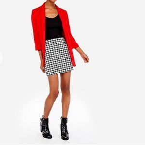Express High Waisted Houndstooth Mini Skirt